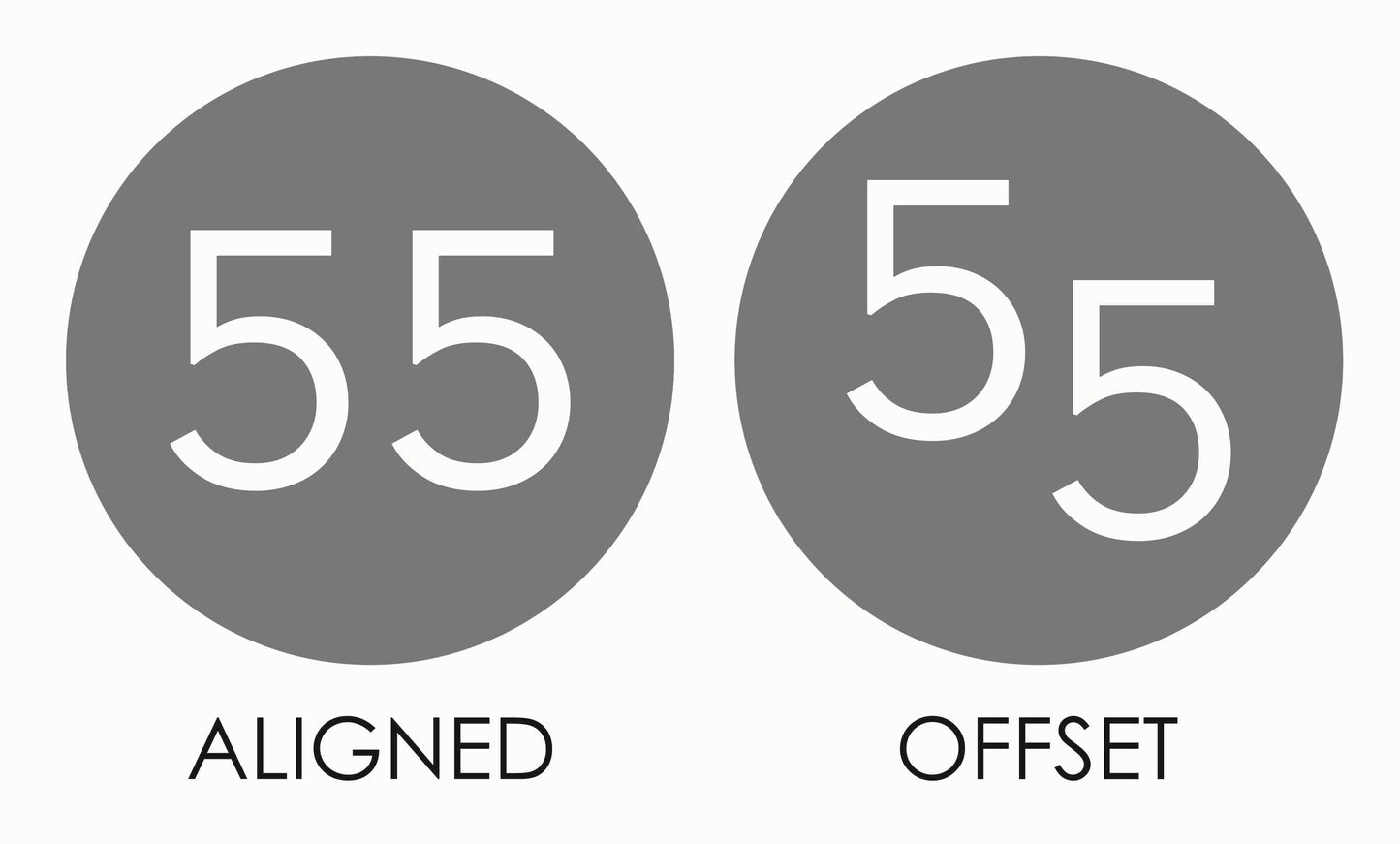 Circle House Number Plaque - Grey - Customisable