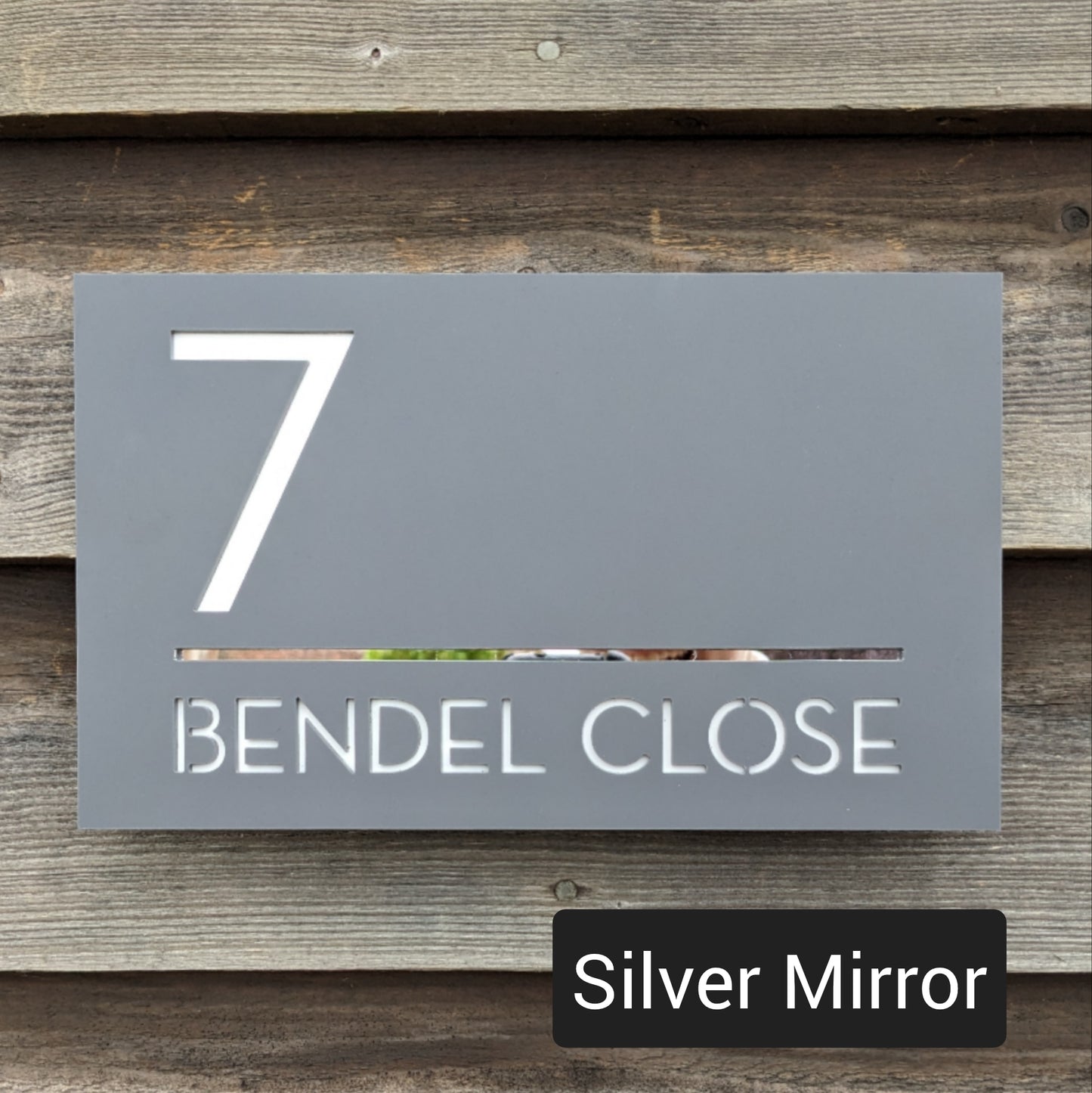 Modern House Number Plaque - Grey - Customisable - Acrylic