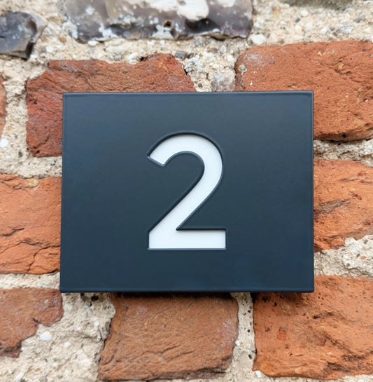 Anthracite Grey House Number Plaque - Powder Coated Stainless Steel - Montserrat font