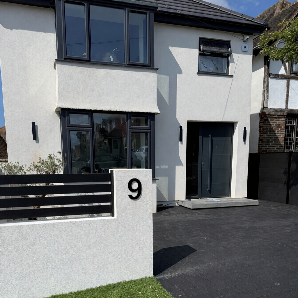 Modern Black House Numbers 20cm - Acrylic Floating