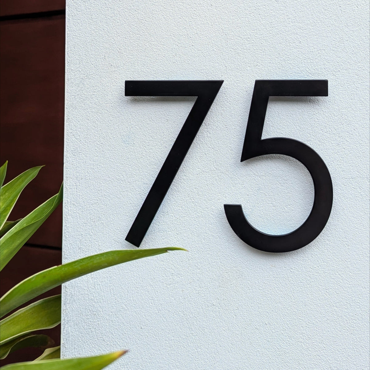 Black House Numbers - Powder Coated Stainless Steel - Century Gothic
