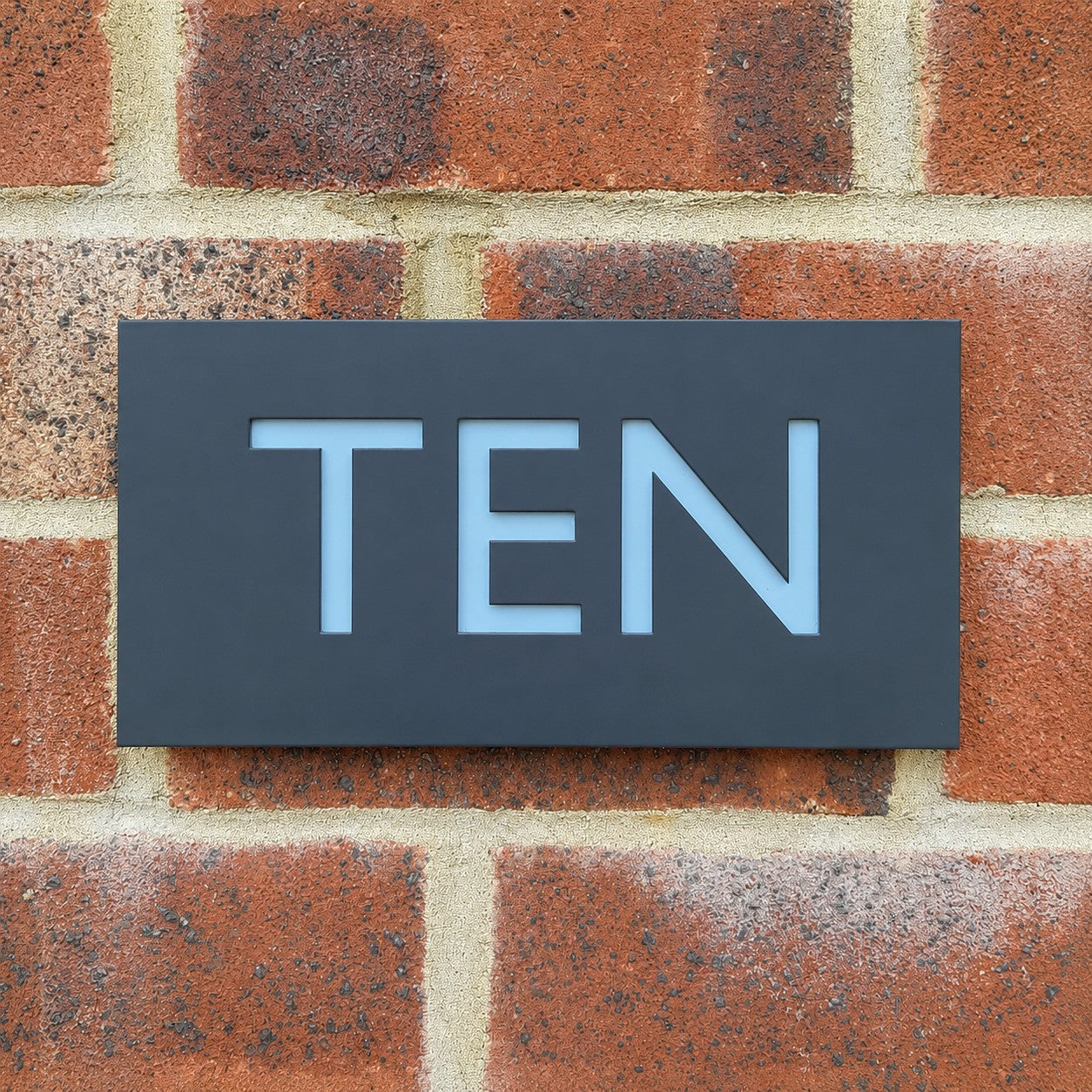 Anthracite Grey House Number Word Plaque - Powder Coated Stainless Steel