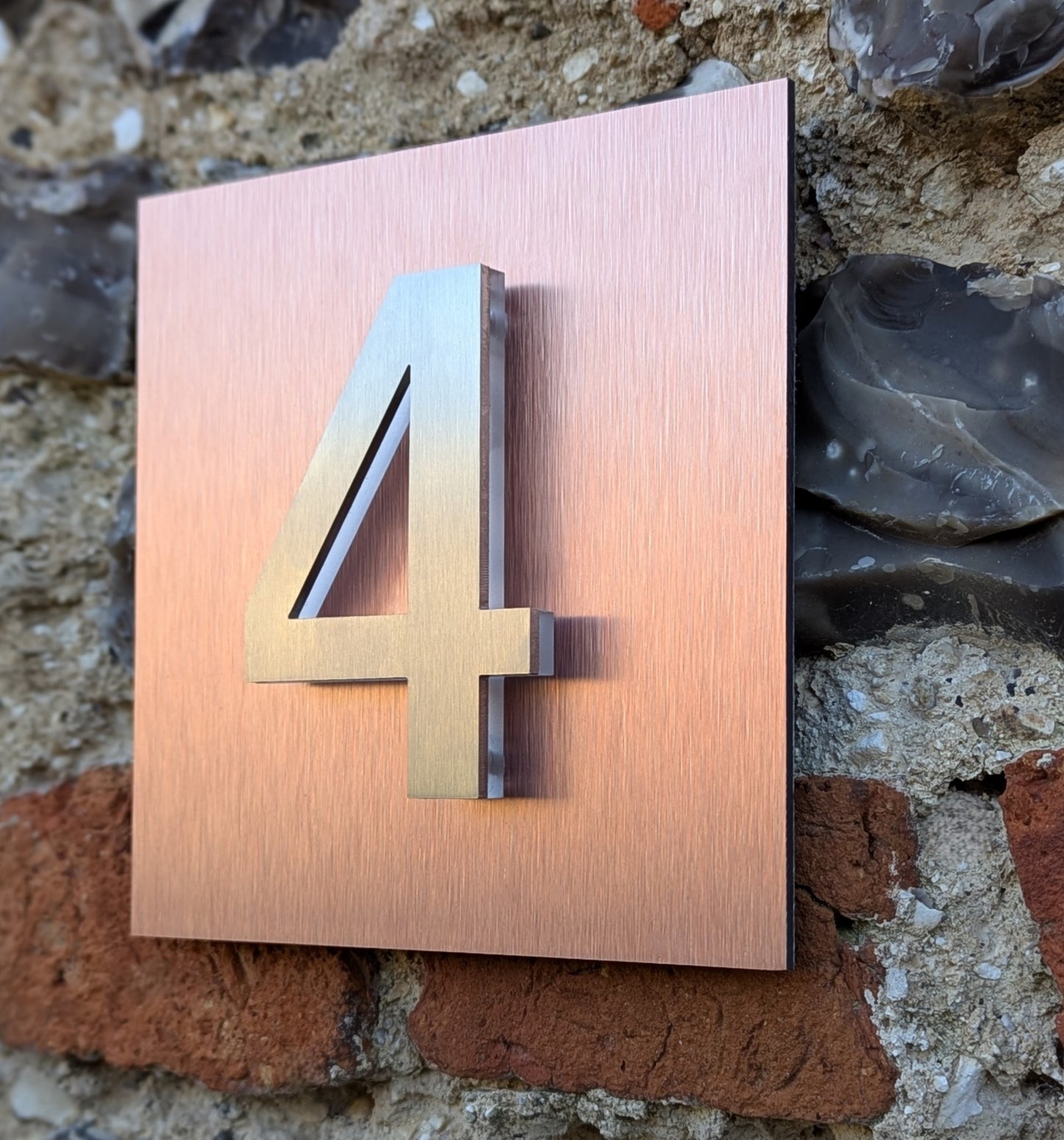 3D House Numbers, mounted onto copper