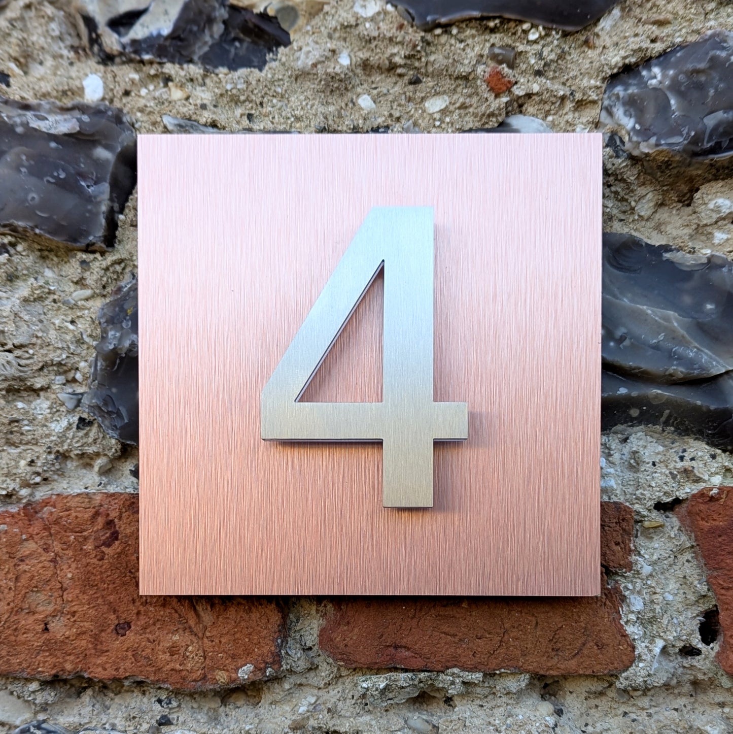 3D House Numbers, mounted onto copper