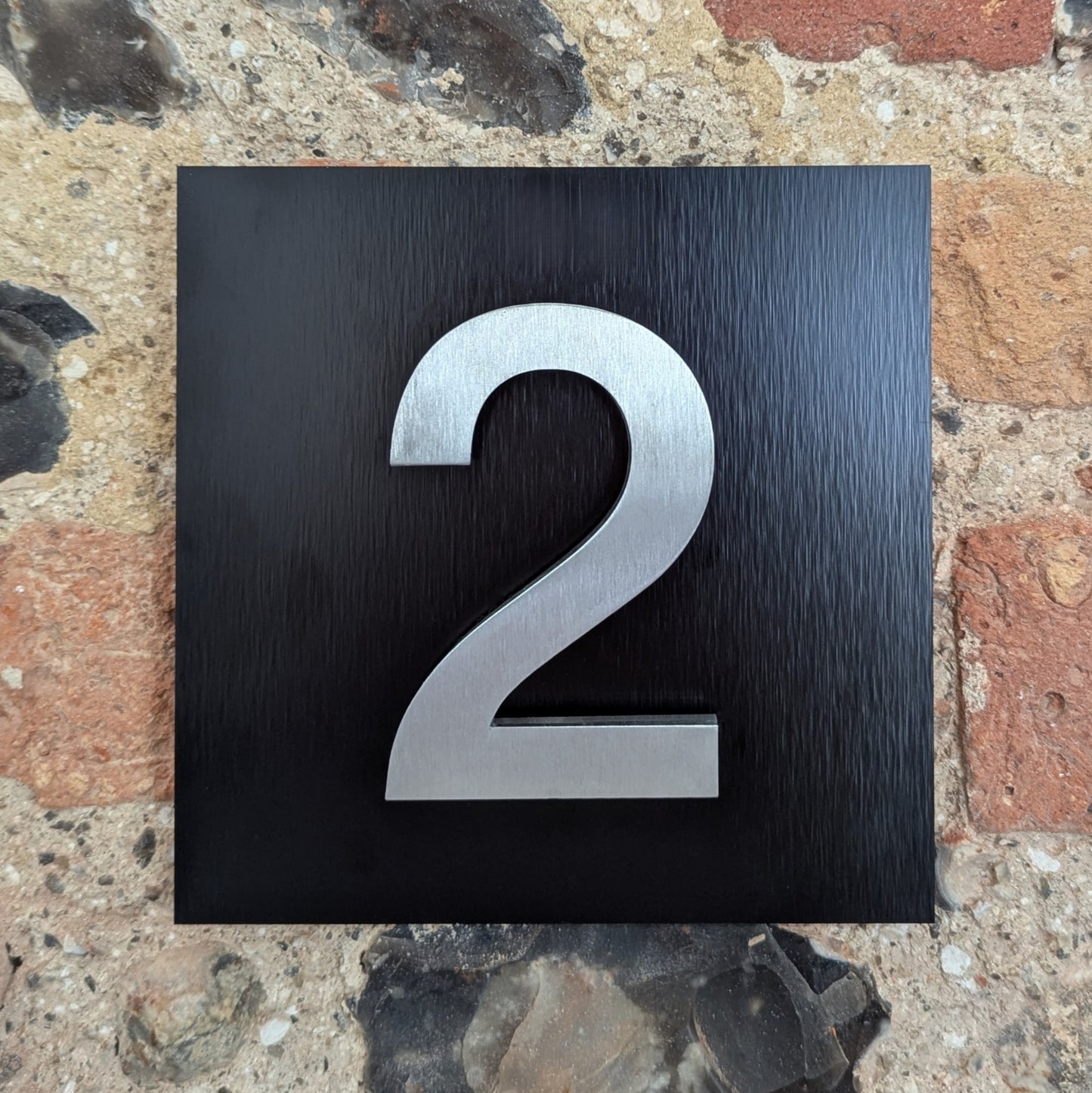 3D House Numbers, mounted onto black