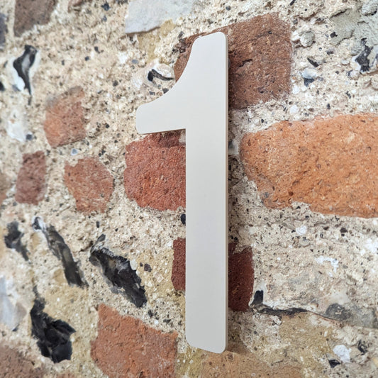 SALE Modern STONE COLOUR House Number 1, 20cm - Acrylic Floating