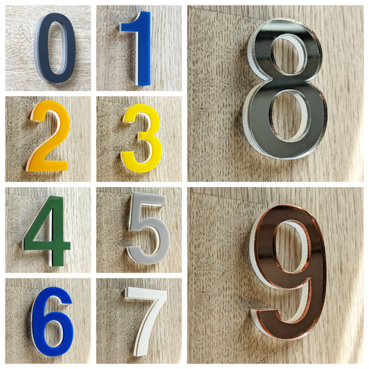 Acrylic door number, door number, Colourful door number, plastic door number, affordable door number