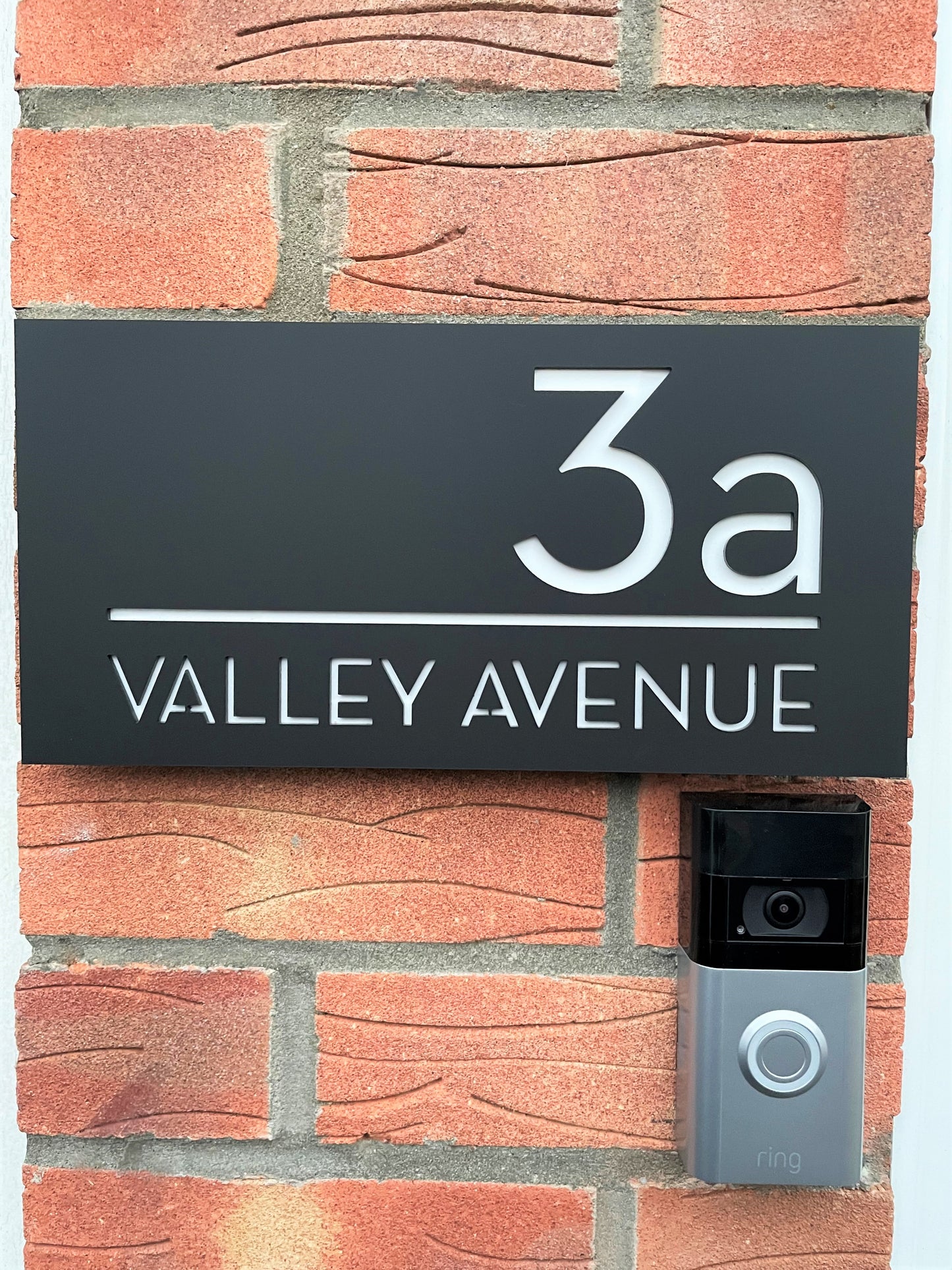 Modern House Number Plaque - Black - Recycled Acrylic - Customisable