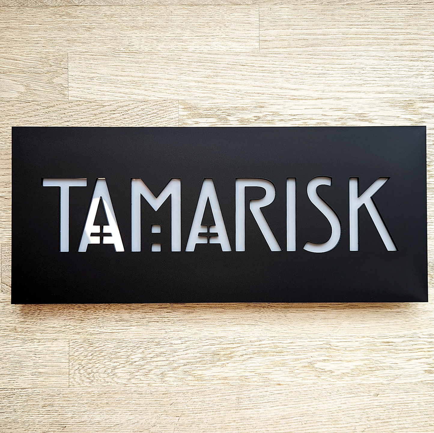 Modern House Name - Recycled Matte Black Acrylic - Customisable