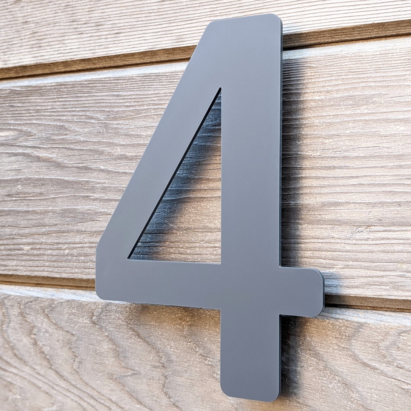 Modern Grey House Numbers 20cm - Acrylic Floating