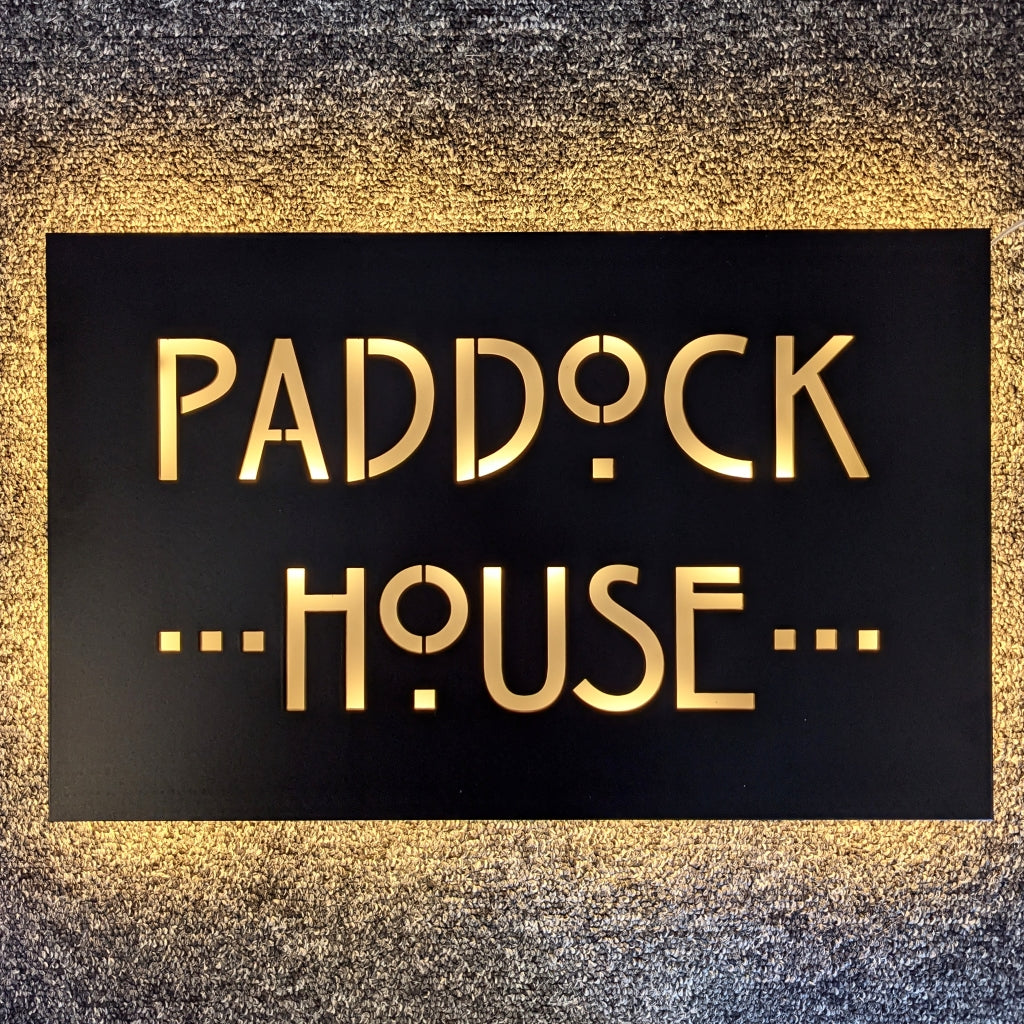 LED House Name, LED House Sign, LED Sign, Light up Sign, LED House Sgin, Warm wHite LED House Sign, Bespoke House Sign, House Name in Stainless Steel, Stainless Steel LED Sign, Sign for unlit areas, House Name, Custom Made House Name