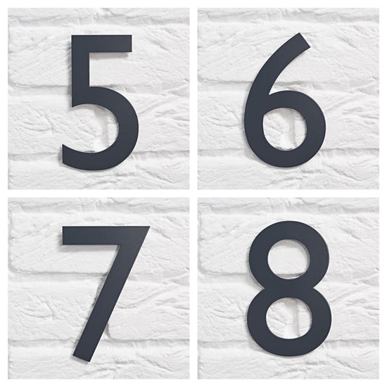 Anthracite Grey House Numbers - RAL 7016 Door Numbers - Floating Fix ...
