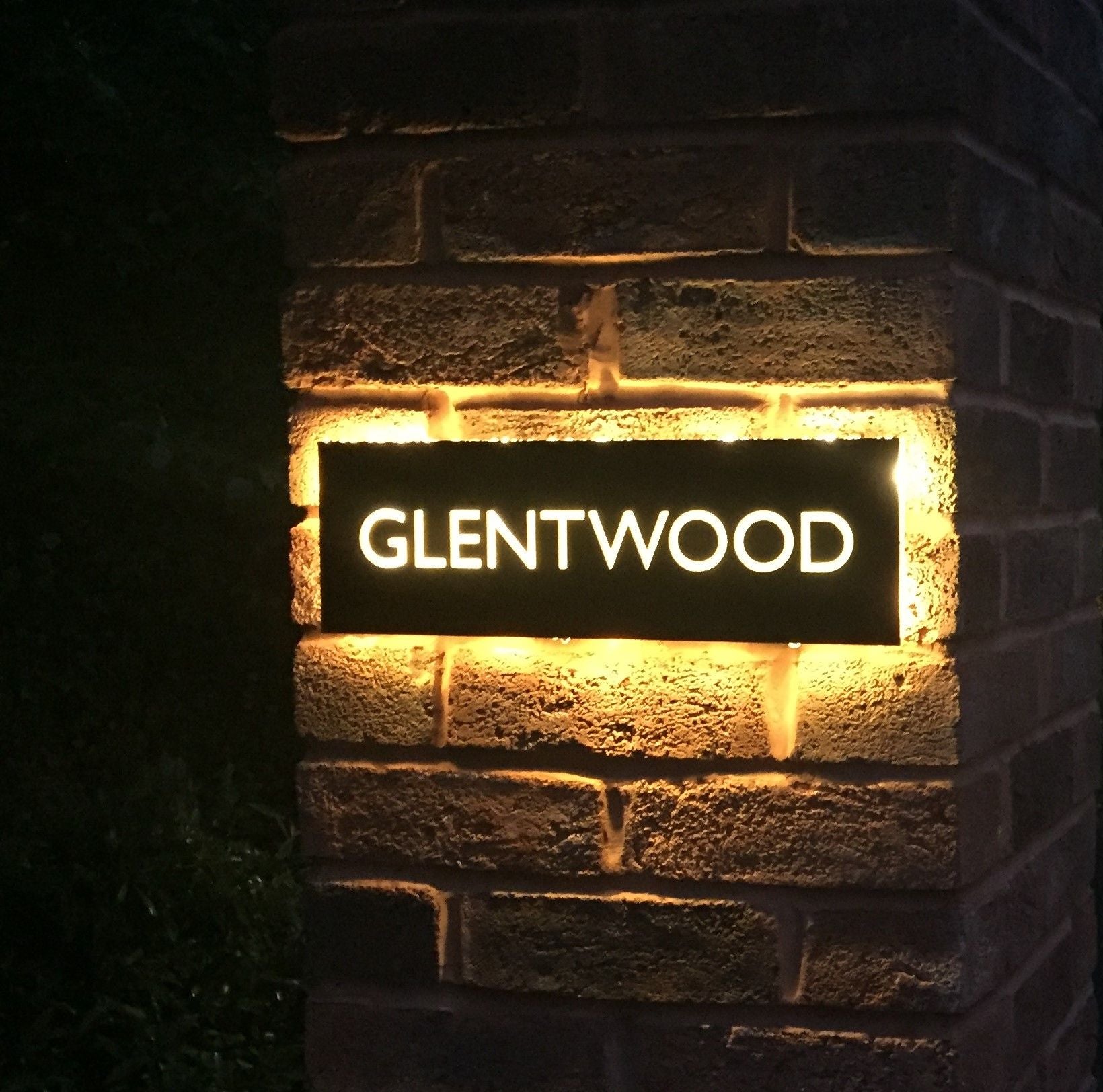 LED House Name, LED House Sign, LED Sign, Light up Sign, LED House Sgin, Warm wHite LED House Sign, Bespoke House Sign, House Name in Stainless Steel, Stainless Steel LED Sign, Sign for unlit areas, House Name, Custom Made House Name