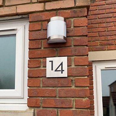 Stainless steel house number , House number plaque , square house number , Stainless Steel and black house number , Geometric house number , custom made house number