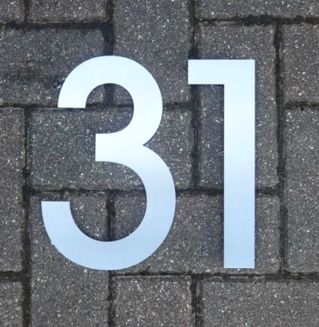 Stainless steel house number , Stainless Steel , Custom made house number , custom made , House number , modern house number , contemporary house number , floating house number