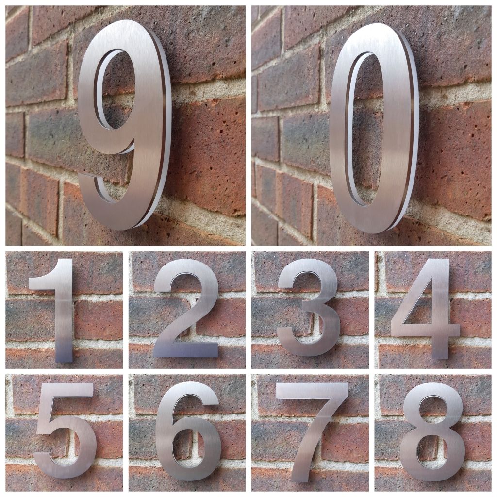 Stainless steel house number , 3D house numbers , floating house numbers , contemporary house number , modern house number , 