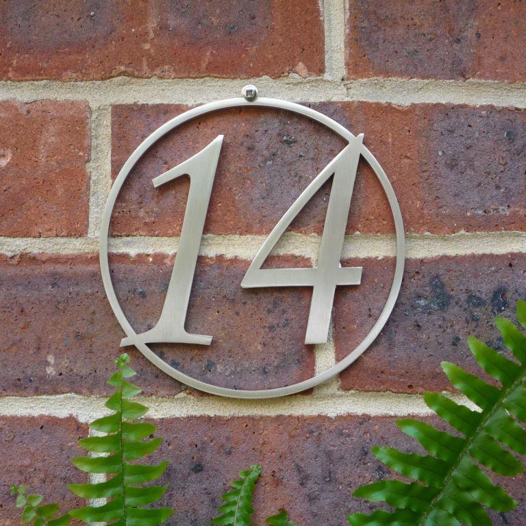Stainless steel house number , circle house number , framed house number