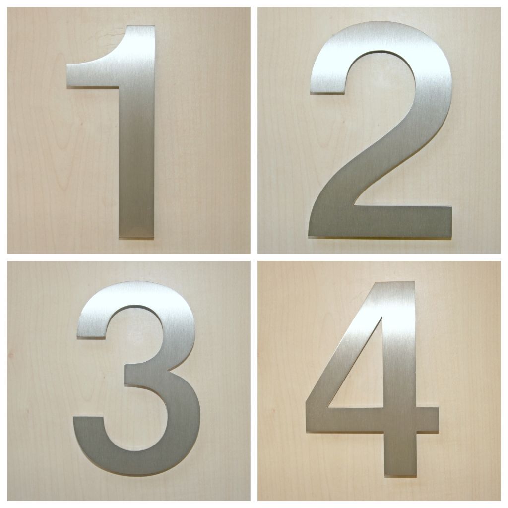 Stainless Steel Door Number - Helvetica – Housenumbers Limited