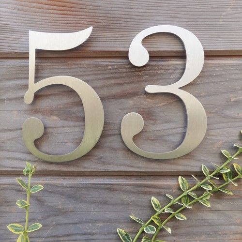 Stainless steel house number , house number , century house number , curved house number , rounded house number , Stainless steel door number , modern house number , contemporary house number , house number made in the UK