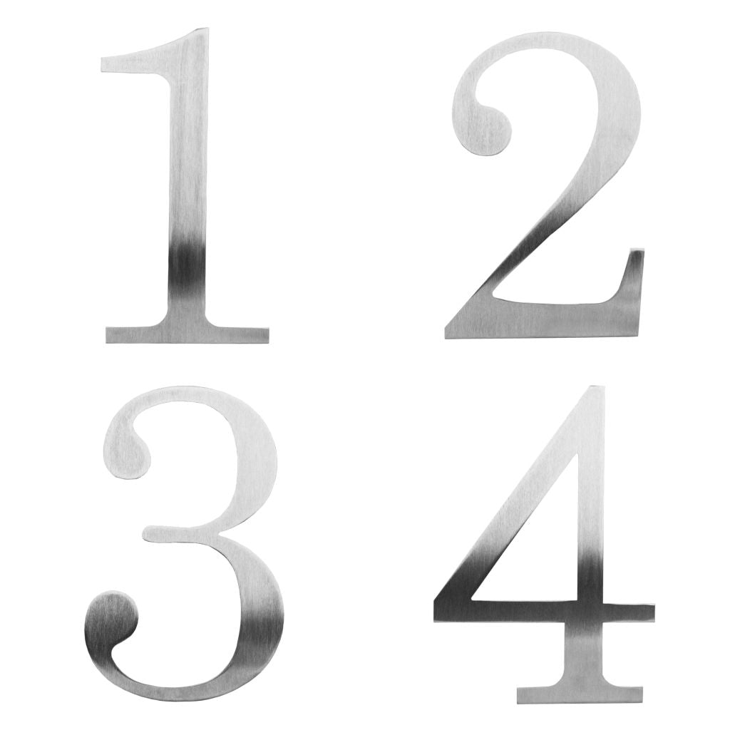 Stainless steel house number , house number , century house number , curved house number , rounded house number , Stainless steel door number , modern house number , contemporary house number , house number made in the UK