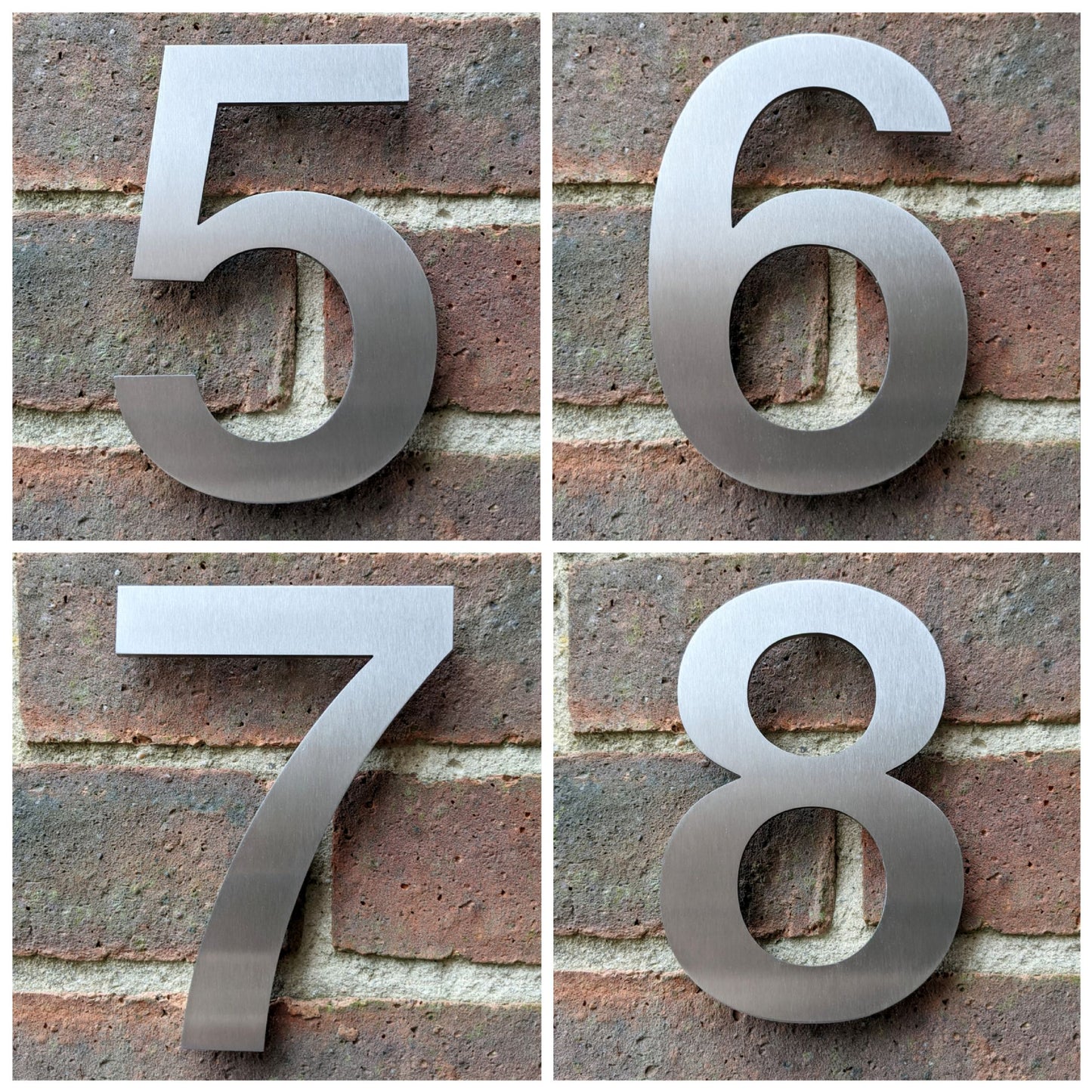 Stainless steel house number , house number , Helvetica house number ,  Stainless steel door number , modern house number , contemporary house number , house number made in the UK , Helvetica , hand finished house numbers