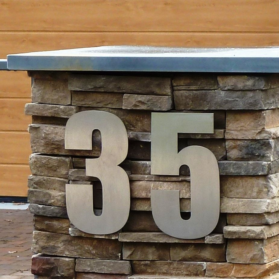 Stainless steel house number , house number , Impact house number ,  Stainless steel door number , modern house number , contemporary house number , house number made in the UK , Impact , hand finished house numbers