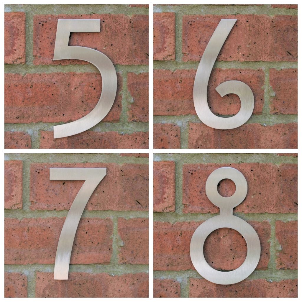 Stainless steel house number , house number , Mackintosh house number ,  Stainless steel door number , modern house number , contemporary house number , house number made in the UK , Mackintosh , hand finished house numbers