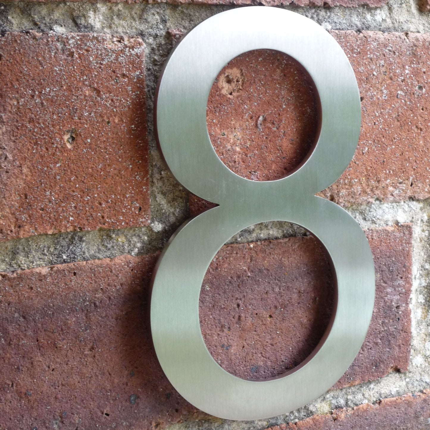 Stainless steel house number, house number, Sans Serif house number, modern house number, contemporary house number, hand finished house numbers