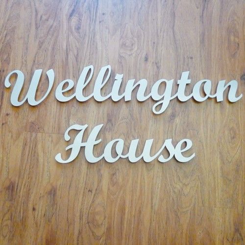 Stainless steel lettering , stainless steel house name , metal house name , metal sign , script house name , hand finished house name , hand finished script sign , stainless steel , custom house name , anthracite grey house name , powder coated house name