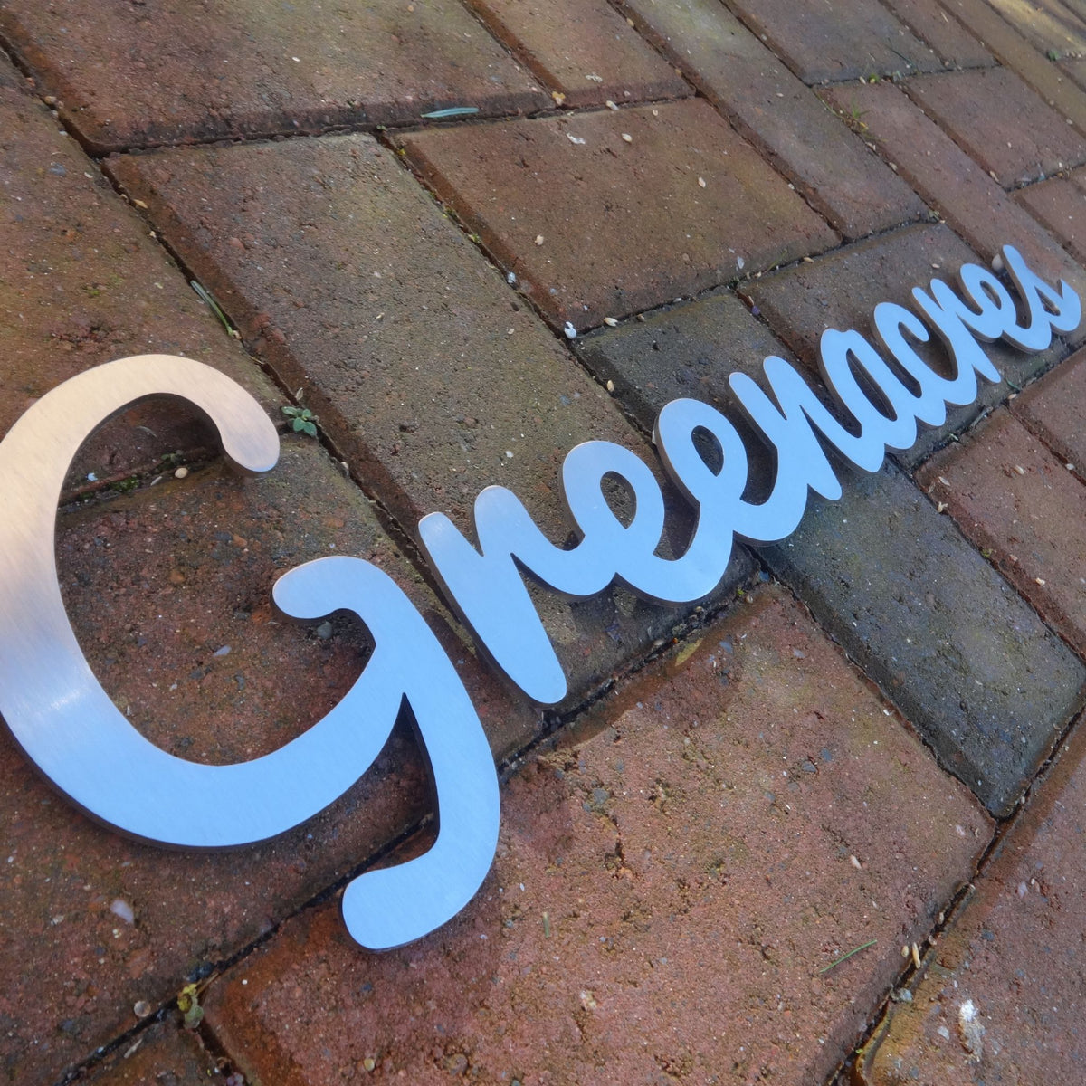 Stainless Steel Script House Name – Housenumbers Limited