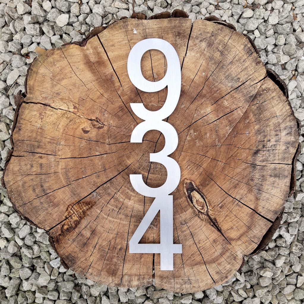 Stainless steel house number , vertical house numbers , connected house number , hand finished house number , custom house number