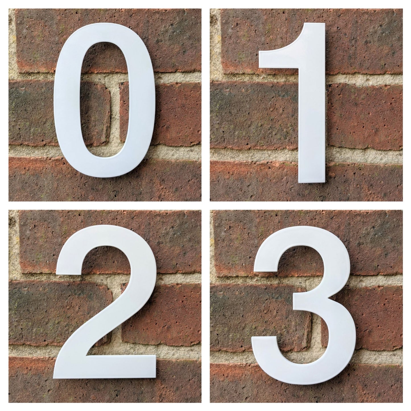 White house number , stainless steel house number , powder coated house number , hand finished house number , Helvetica , floating house number