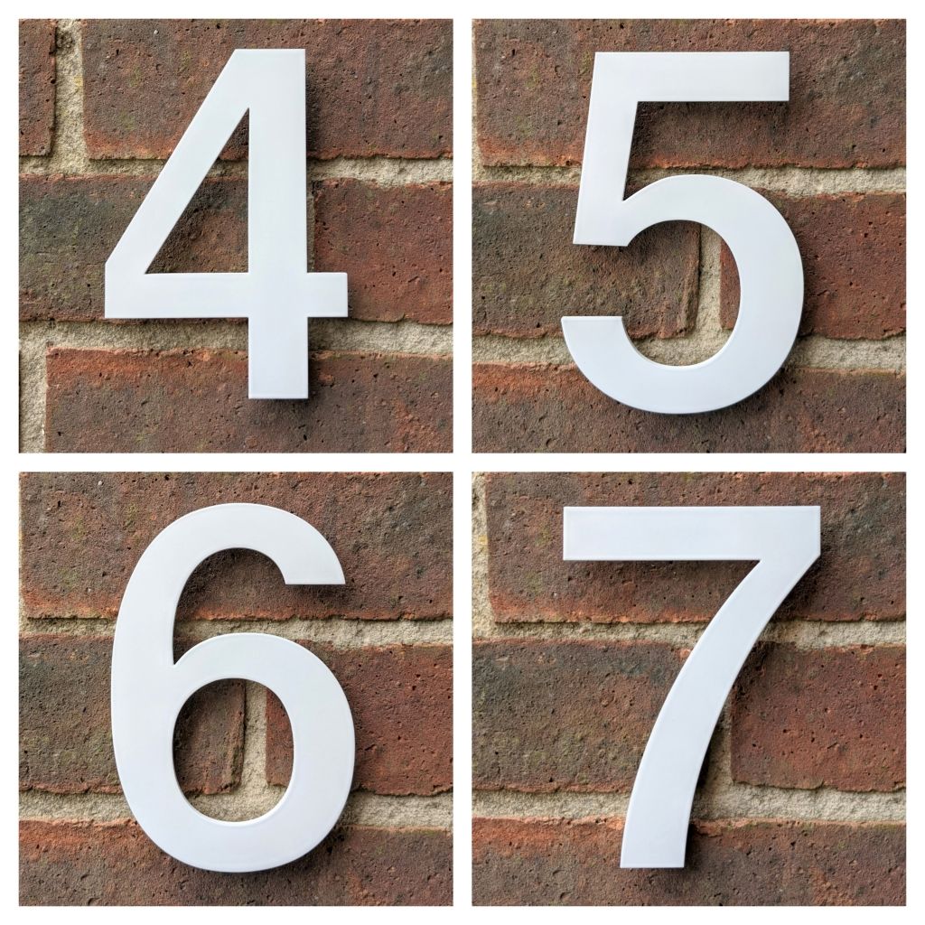 White House Numbers Helvetica Numbers Powder Coated Steel